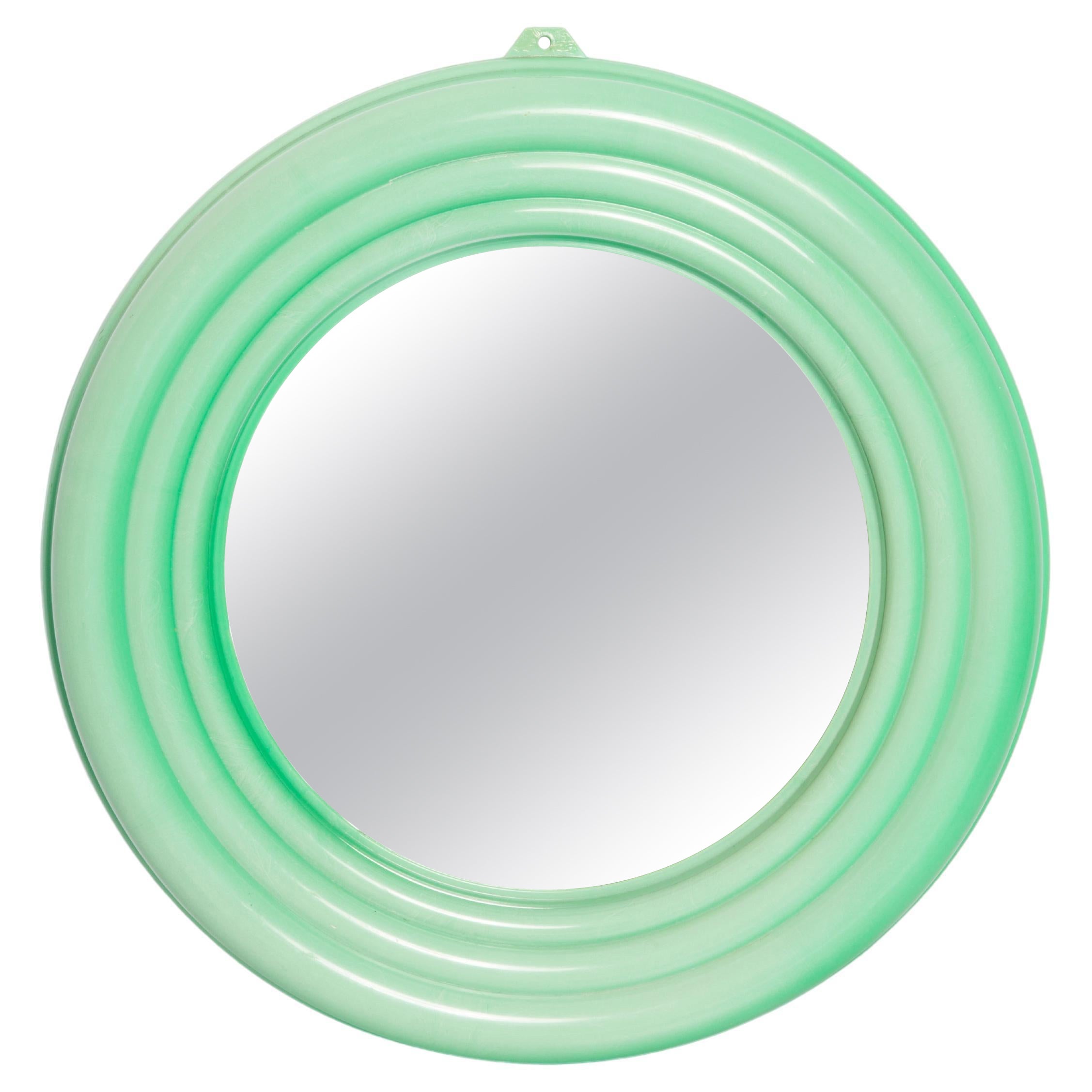 French Wall Decor Vintage Plastic Wall Mirror 70s Mid-Century Round Mirror