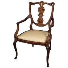 Antique Edwardian Mahogany Carver Chair, Armchair