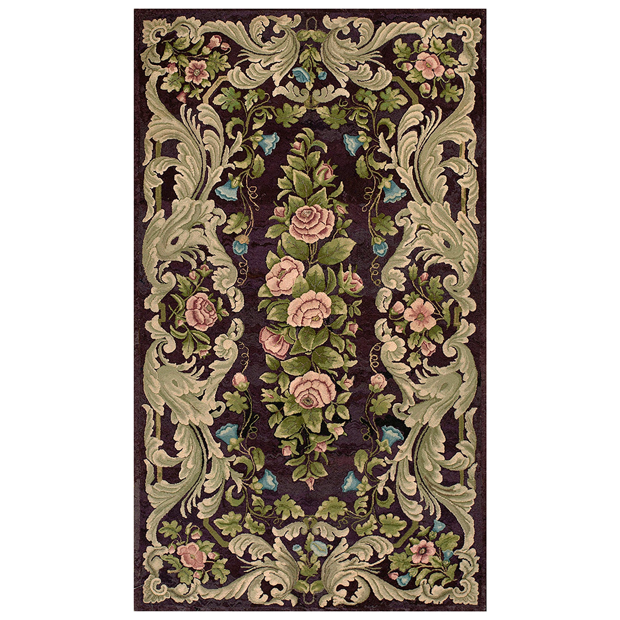Early 20th Century American Hooked Rug ( 4' x 6'2'' - 122 x 188 cm ) 