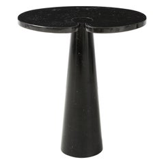 Angelo Mangiarotti Black Marquina Marble Tall Side Table with Skipper Label