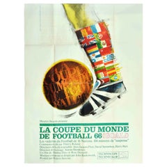 Original Retro Sport Poster La Coupe Du Monde De Football World Cup 1966 FIFA