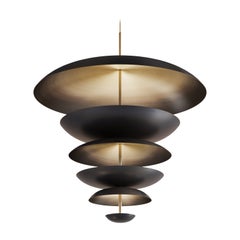 'Cosmic Regolith Chandelier XL 70' Dark Bronze Gradient Patina Brass Chandelier