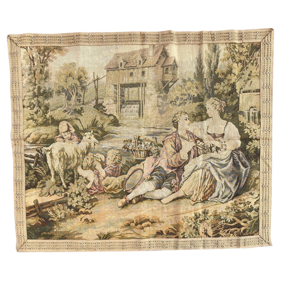 Bobyrug’s Pretty Antique French Jaquar Tapestry