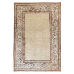 Antique Early 20th Century Handmade Indian Agra Small Room Size Carpet