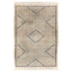 Mid-20th Century Handmade Turkish Flatweave Small Room Size Carpet
