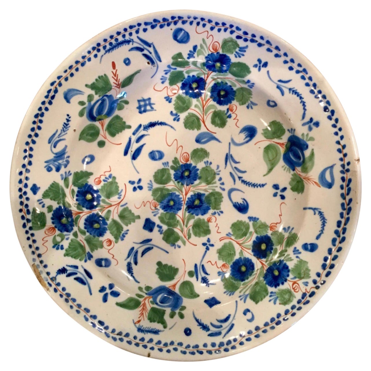 Spanisches Delfter Teller aus dem 18. Jahrhundert