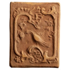 Beautiful Antique Earthenware Tile with Pheasant