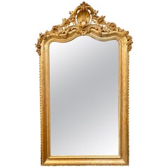 19th Century French Louis Philippe Mirror with Crest