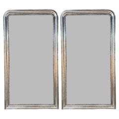 Pair of Large Scale Silver Louis Philippe Mirrors