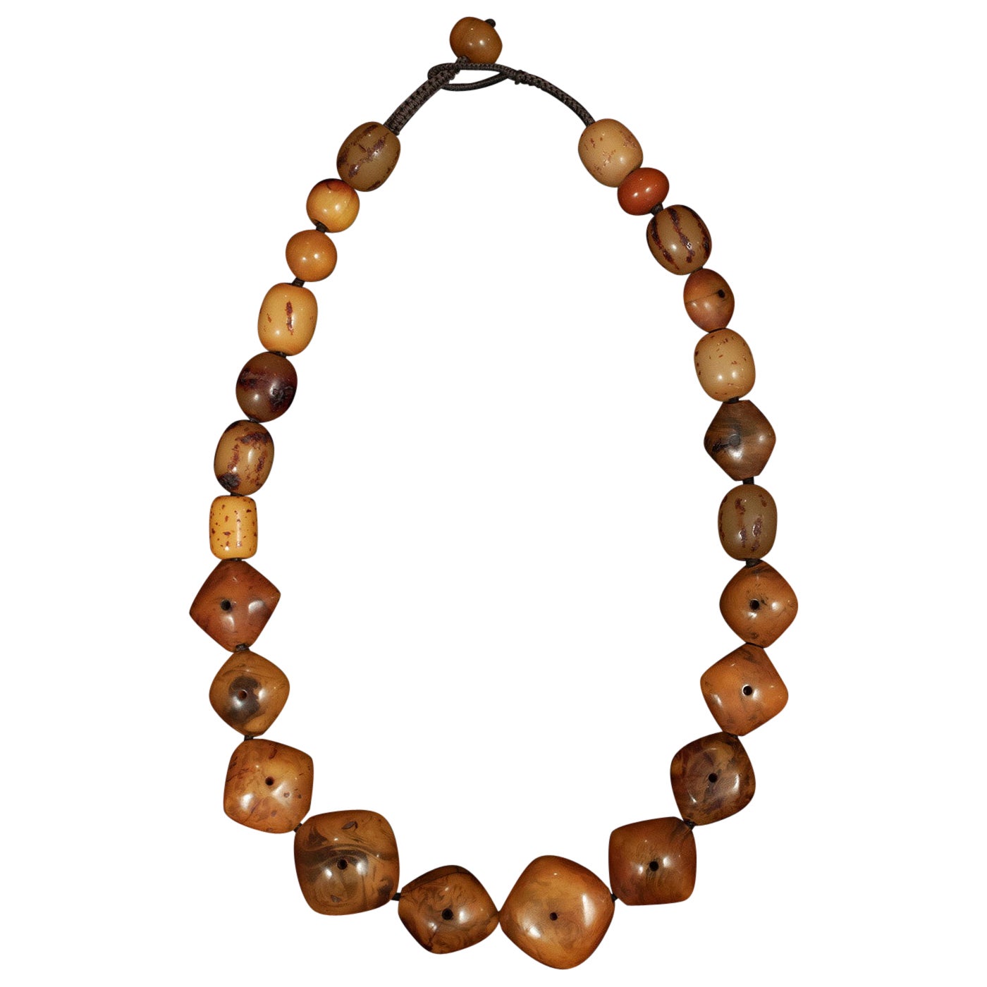 20th Century African "Pillow Amber" 'Phenolic Resin' Necklace