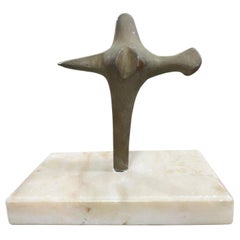Barbara Beretich California Claremont Abtract Modern Bronze Sculpure Marble Base