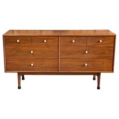 Vintage MCM Walnut "Declaration" Eight Drawer Dresser by Kipp Stewart for Drexel