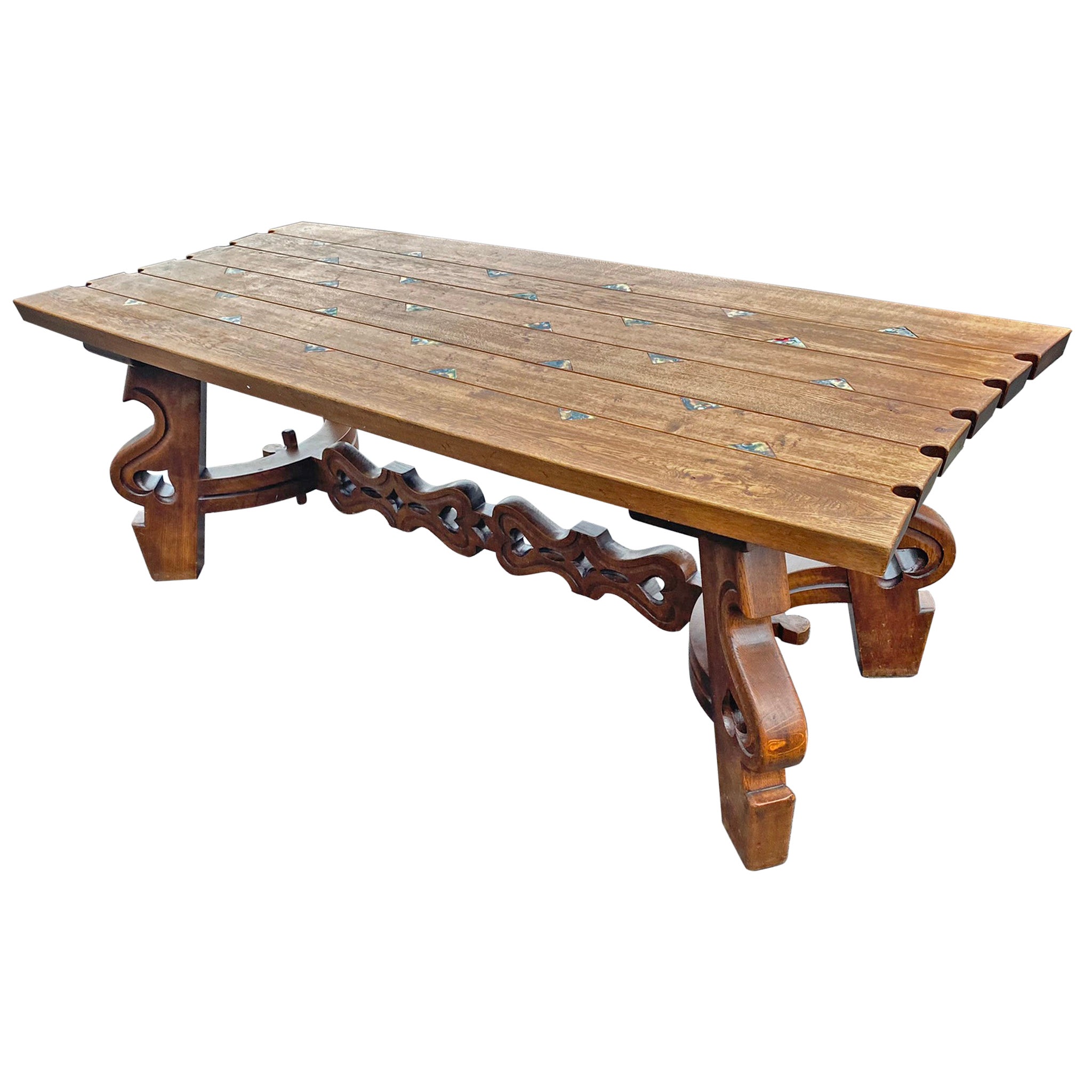 Large Rustic Neo Table in Oak, circa 1950/1960 For Sale