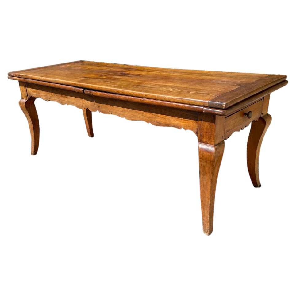 Louis XV Style, Cherry Farm Table with Extensions, 19th Century
