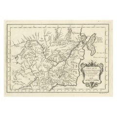 Antique Map of Northern China and Far Eastern Russia Around the Amur River, 1754