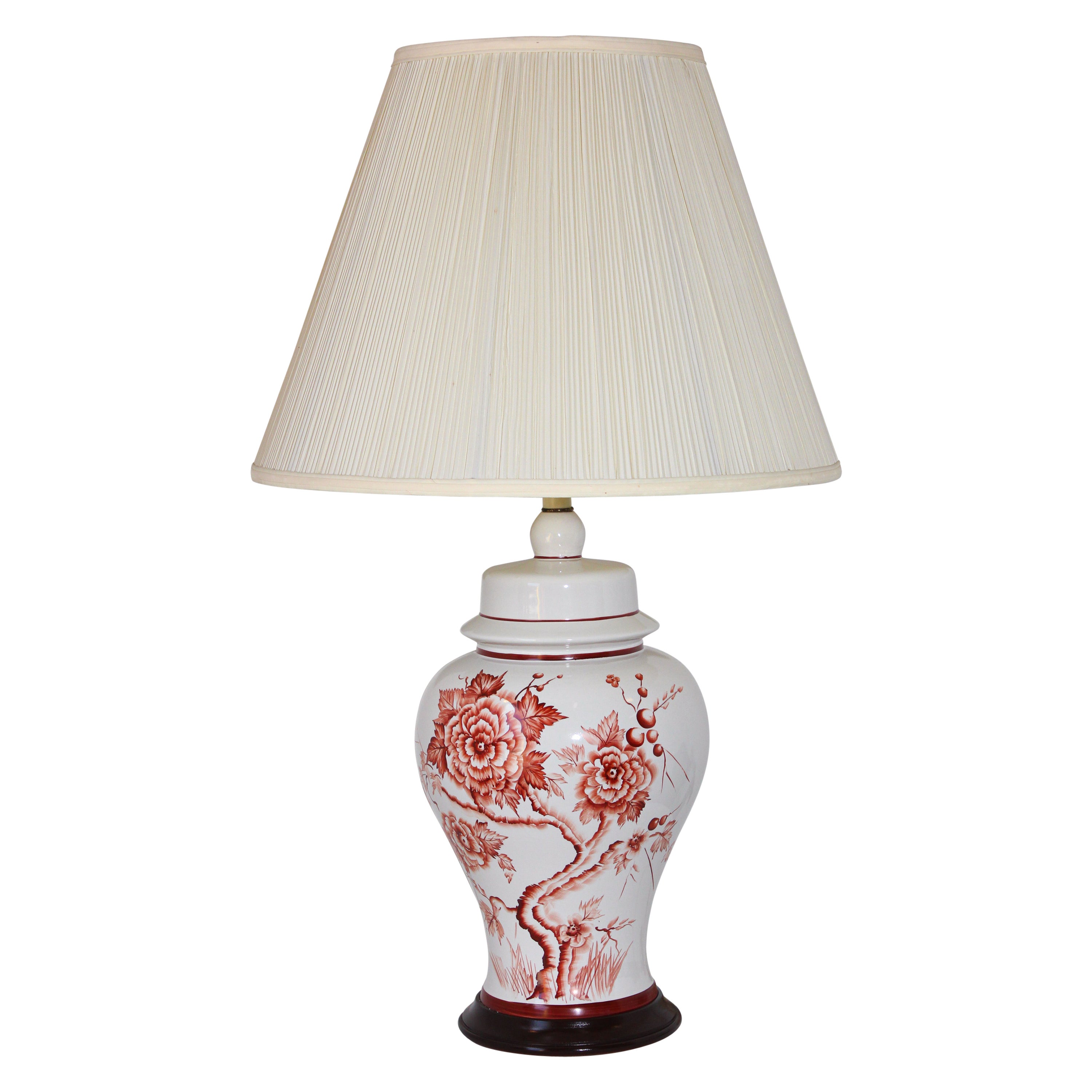 Chinesische weiße Porzellanglas-Tischlampe im Vintage-Stil