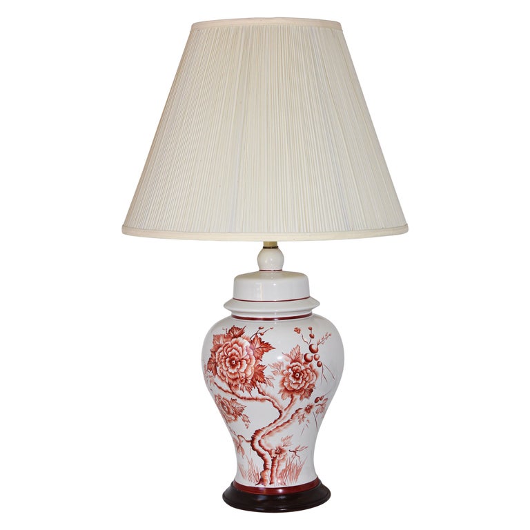 Vintage Chinese White Porcelain Jar Table Lamp For Sale