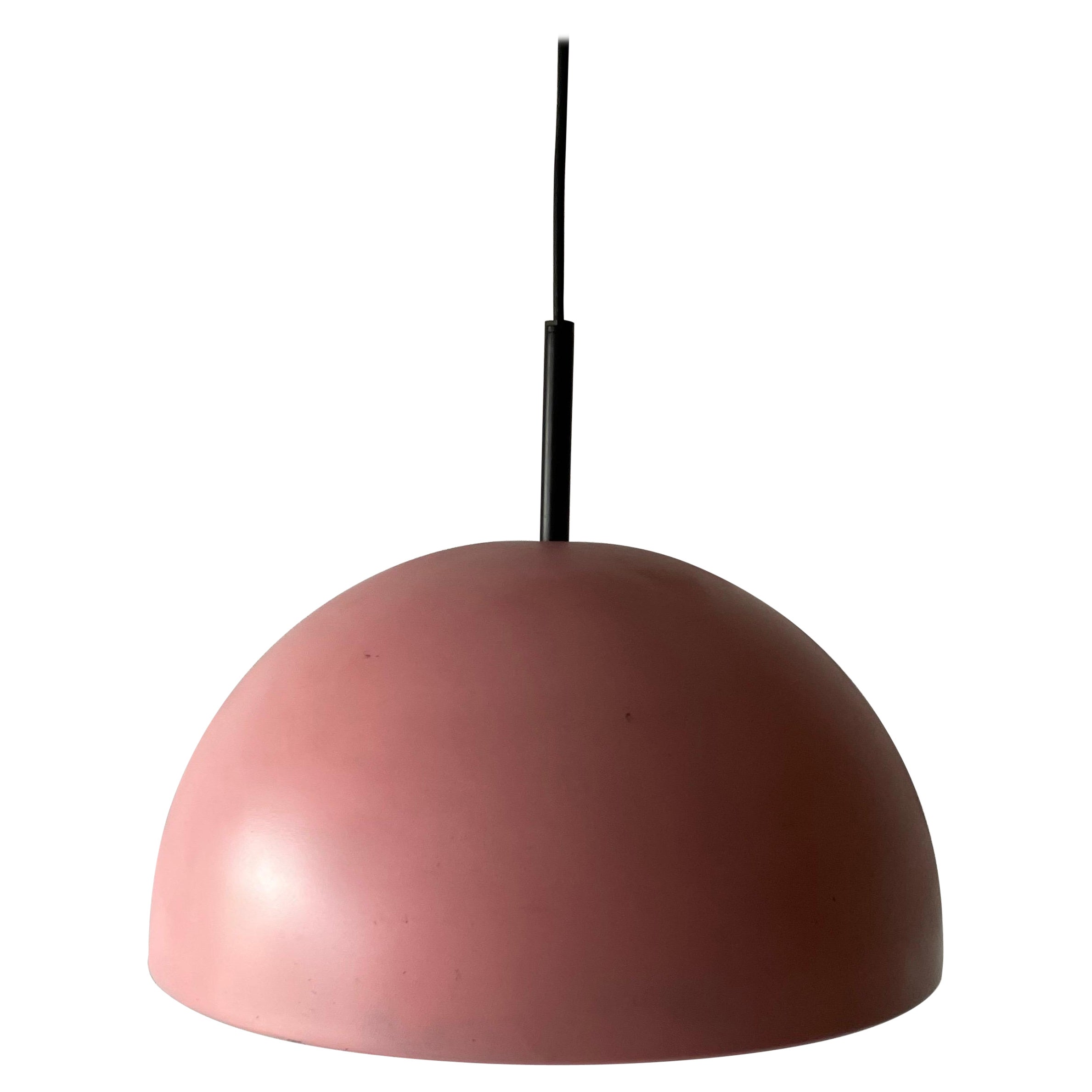 Rare Pink Metal Pendant Lamp by Staff Leuchten, 1970s, Germany For Sale