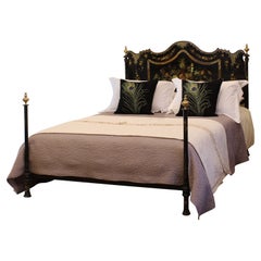 Ebony Painted Mother of Pearl Antique Bed WK162