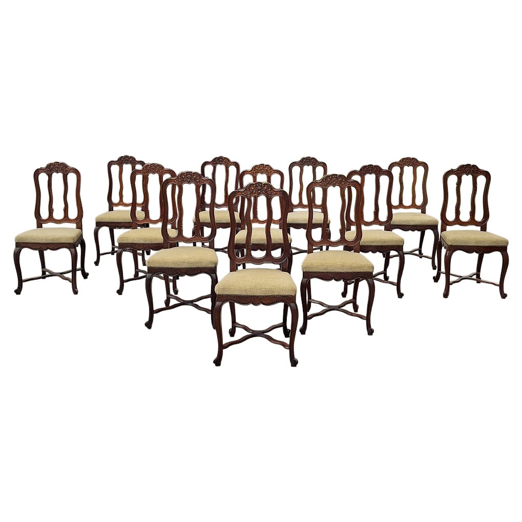Set of Twelve French Louis XV Dining Chairs