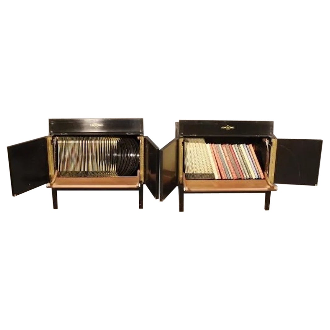 Pair of Mid-Century Cabinets by Music Minder For Sale