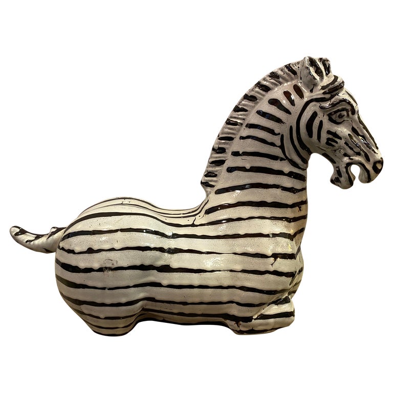 Large Ceramic Zebra at 1stDibs