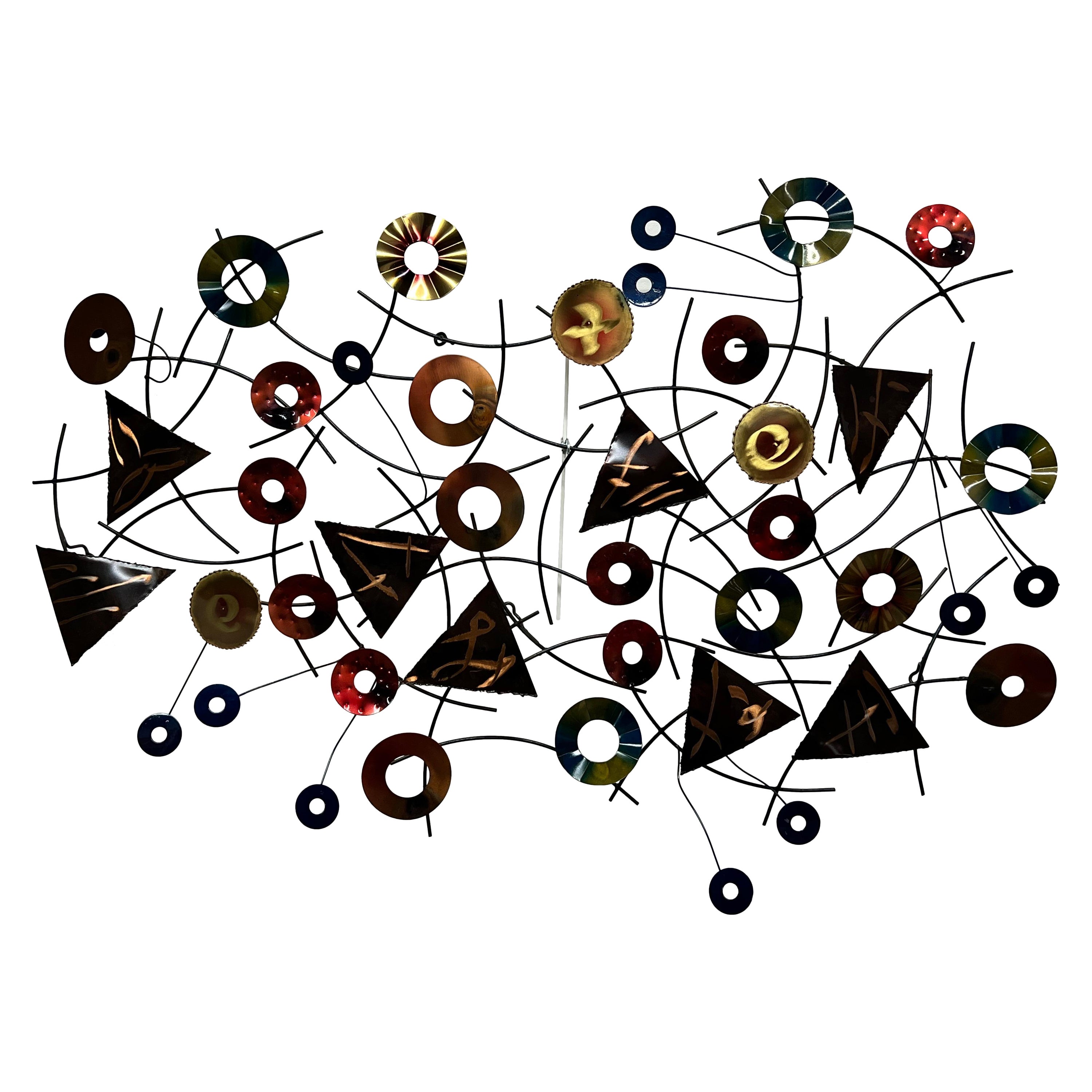 Vintage Curtis Jere "Sea Gulls" Brass WallHanging Sculpture for