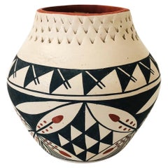 Vintage Acoma Pueblo Pottery Vase by R Juanico