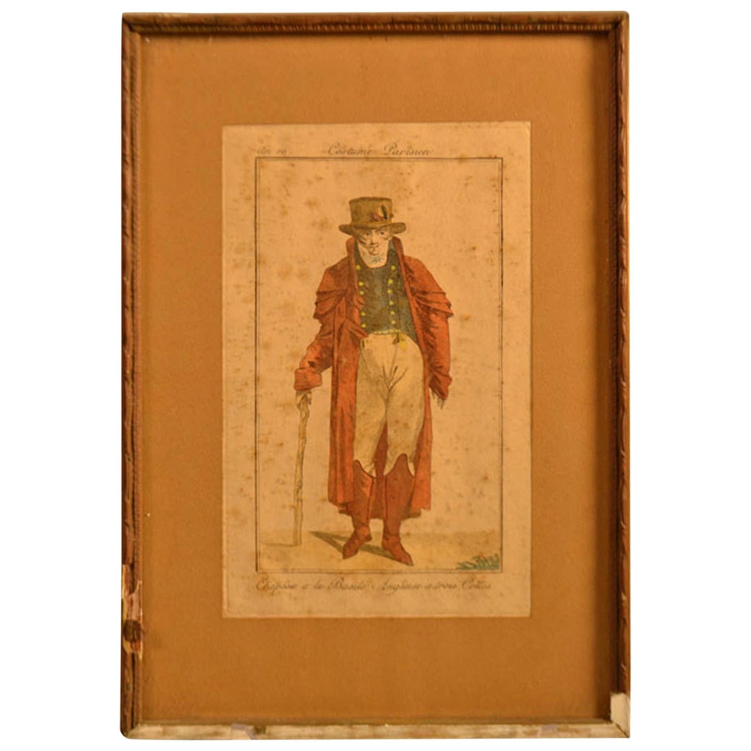 18th Century, Framed Fashion Engraving For Sale