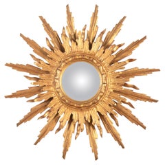 Carved Wooden Sunburst Mirror