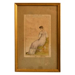 Antique 18th Century Framed Fashion Engraving