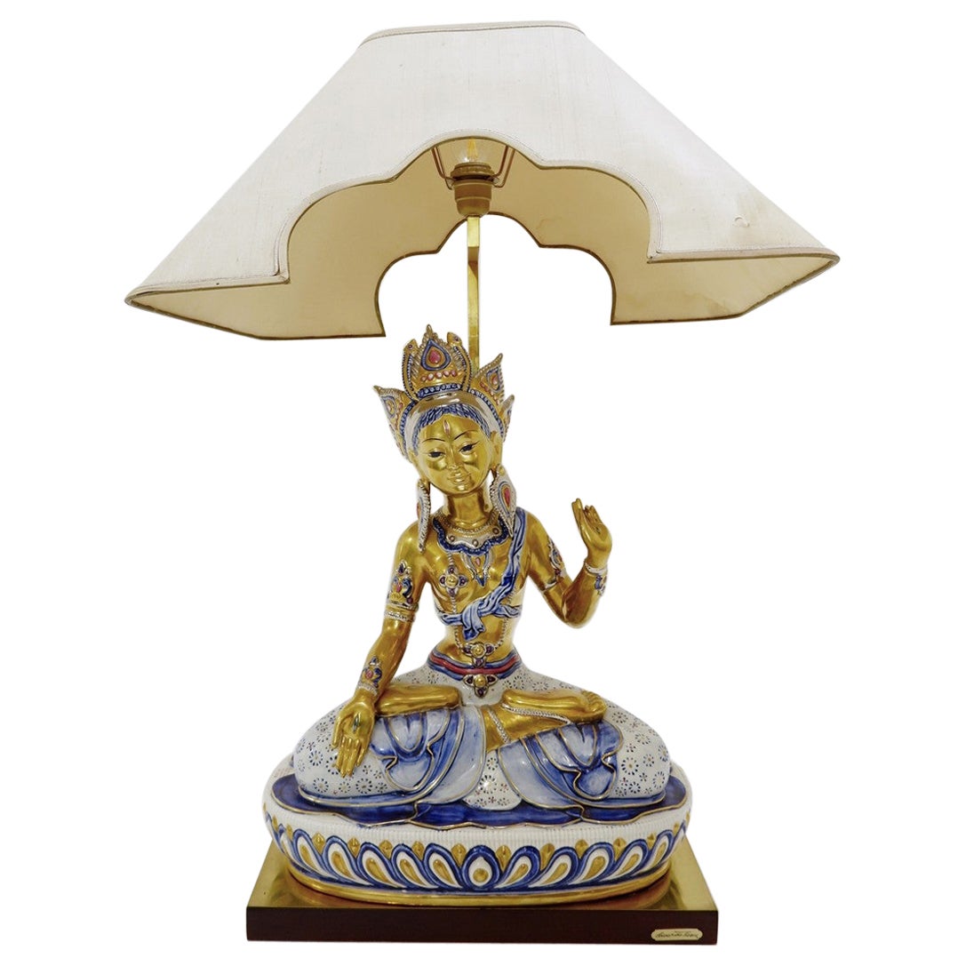 'Principessa Indiana' Porcelain Table Lamp by Edoardo Tasca For Sale