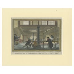 Antique Print of a Group of Quakers Gathering, ca.1790