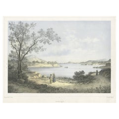 Antique Print of Beaulieu-sur-mer, on the French Riviera Between Nice and Monaco, C.1850