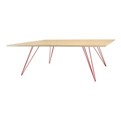 William Williams Tavolino Hairpin Rettangolare Acero Rosso