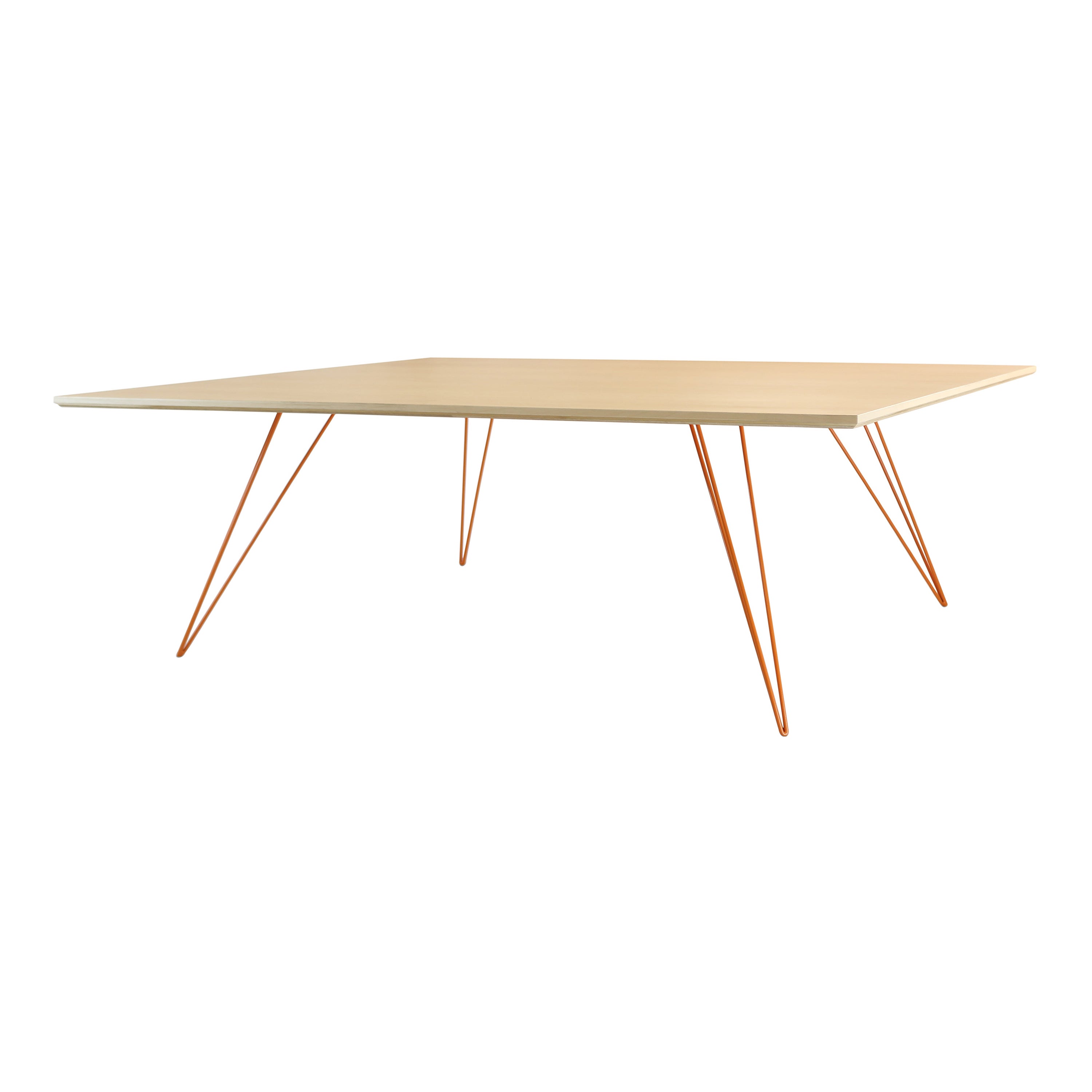 Williams Hairpin Coffee Table Rectangular Maple Orange For Sale