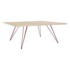 William Williams Tavolino Hairpin Rettangolare Acero Rosso