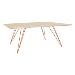Tavolino William Williams Hairpin rettangolare in acero arancione