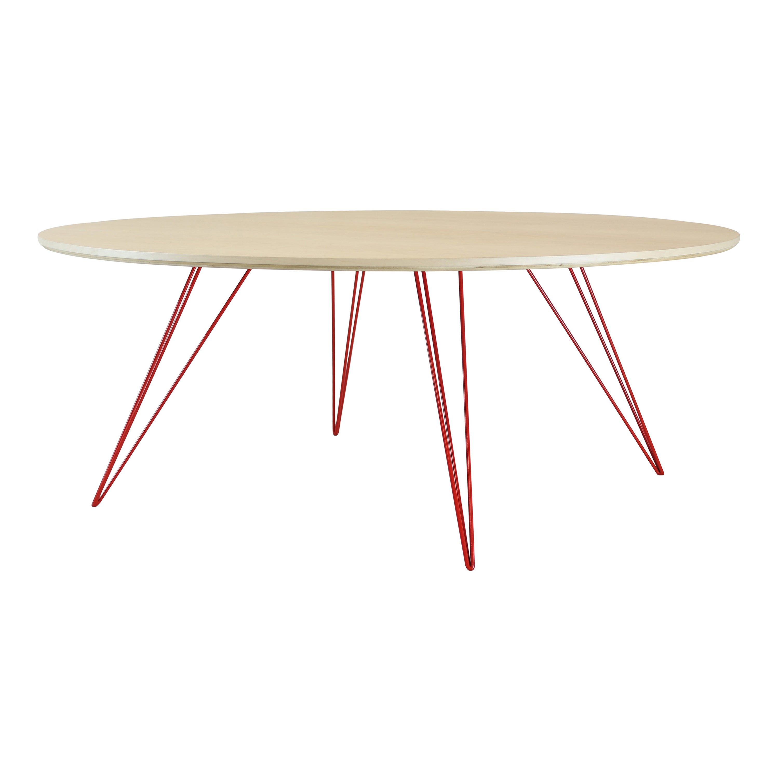 Williams Hairpin Coffee Table Oval Maple Red For Sale