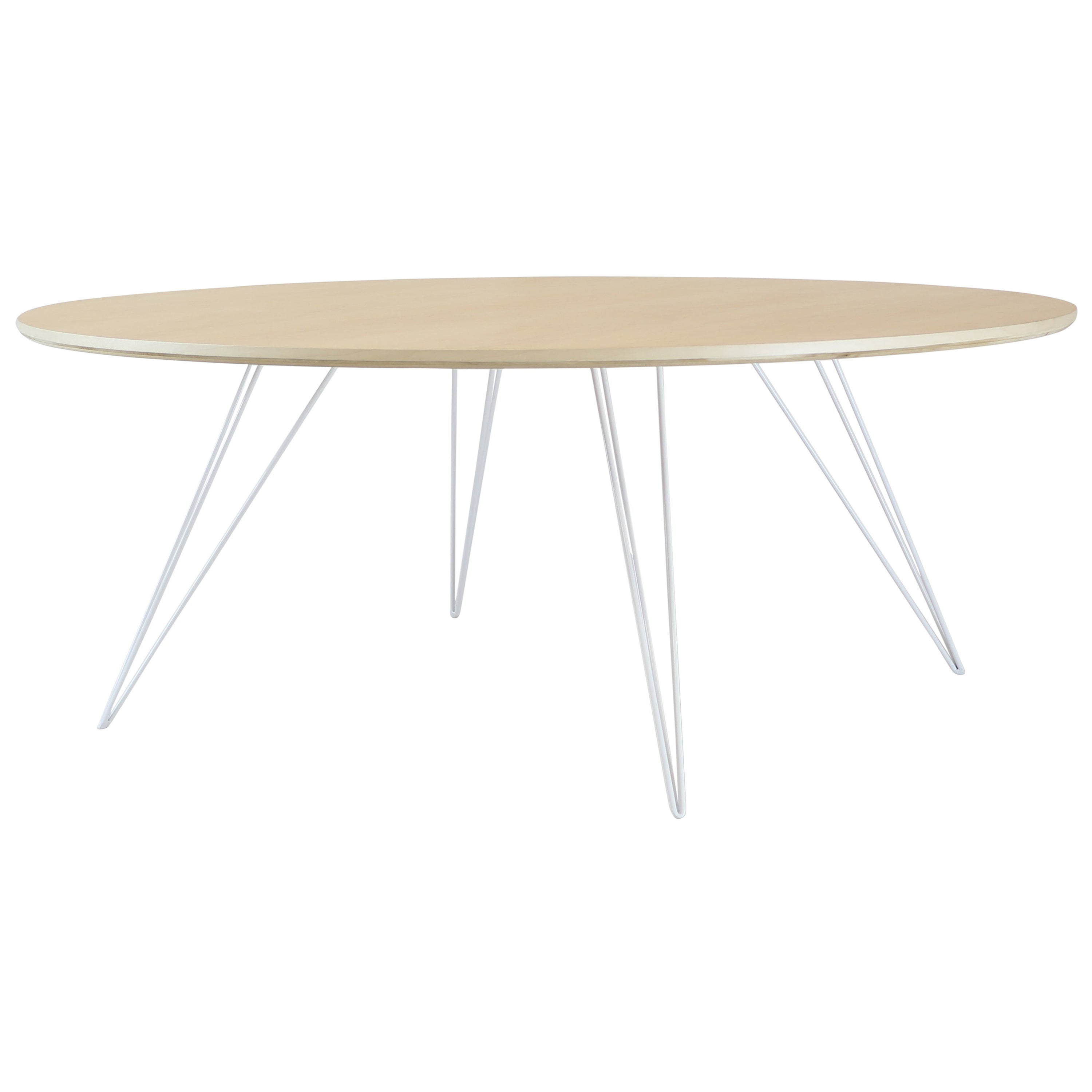 Williams Hairpin Coffee Table Oval Maple White For Sale
