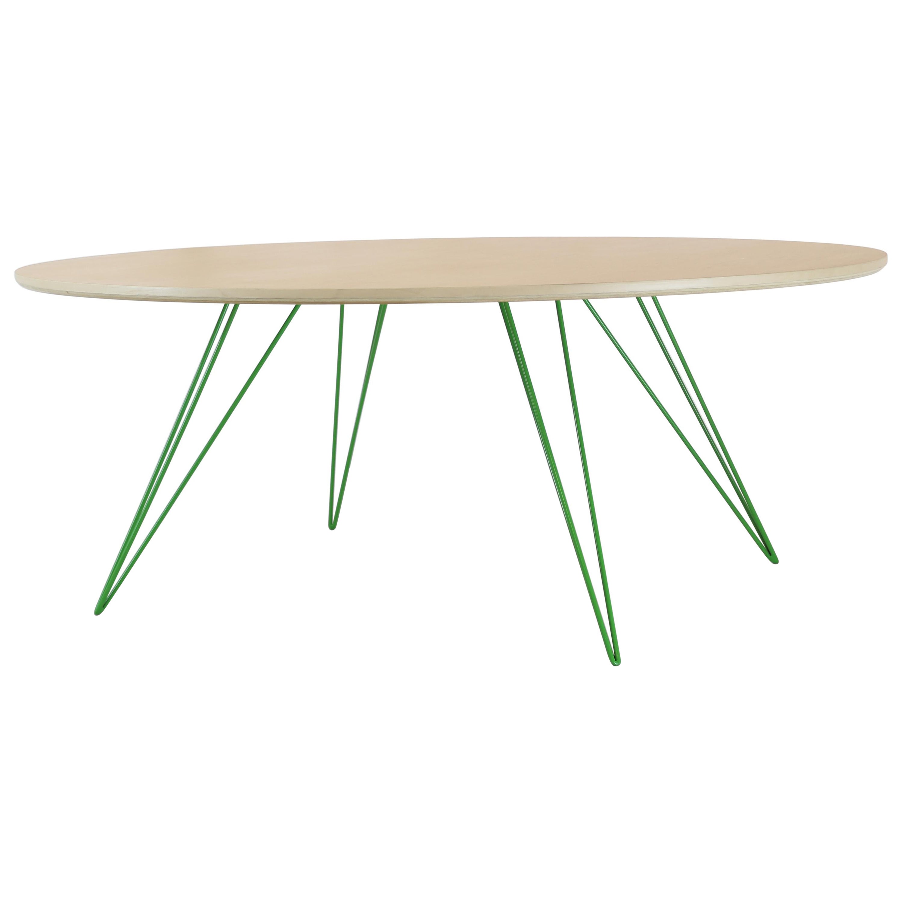 Williams Hairpin Coffee Table Oval Maple Green