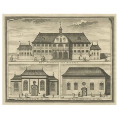 Ansicht des Rathauses von Batavia und der Portugiesischen Kirche im heutigen Jakarta, 1726