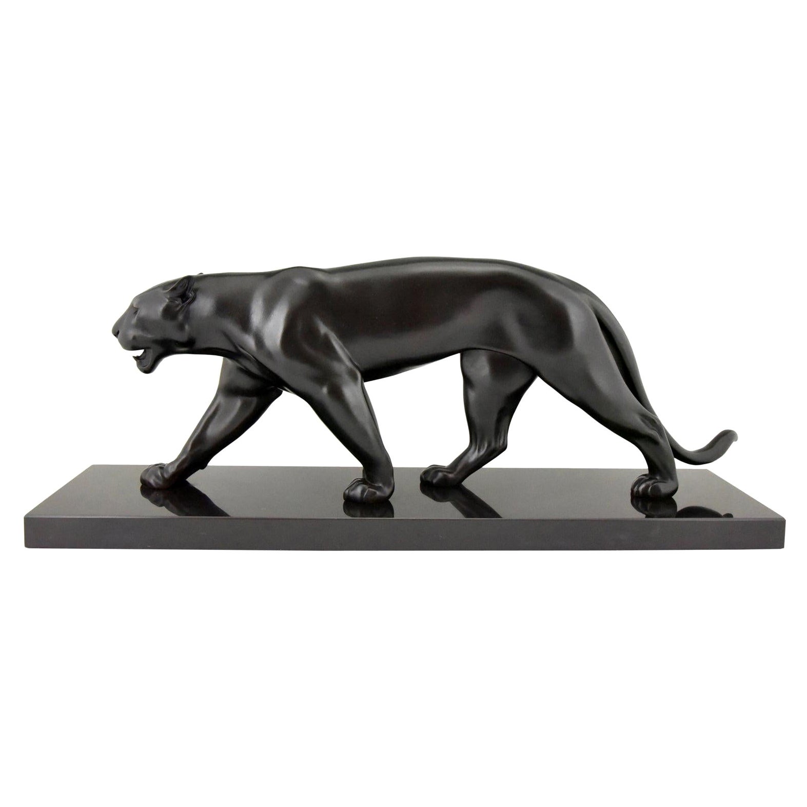 Art Deco Style Panther Sculpture Baghera by Max Le Verrier, France