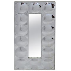 Turner Op to Pop Space Age Rectangular Convex Bubbles Wall Mirror, 1970s