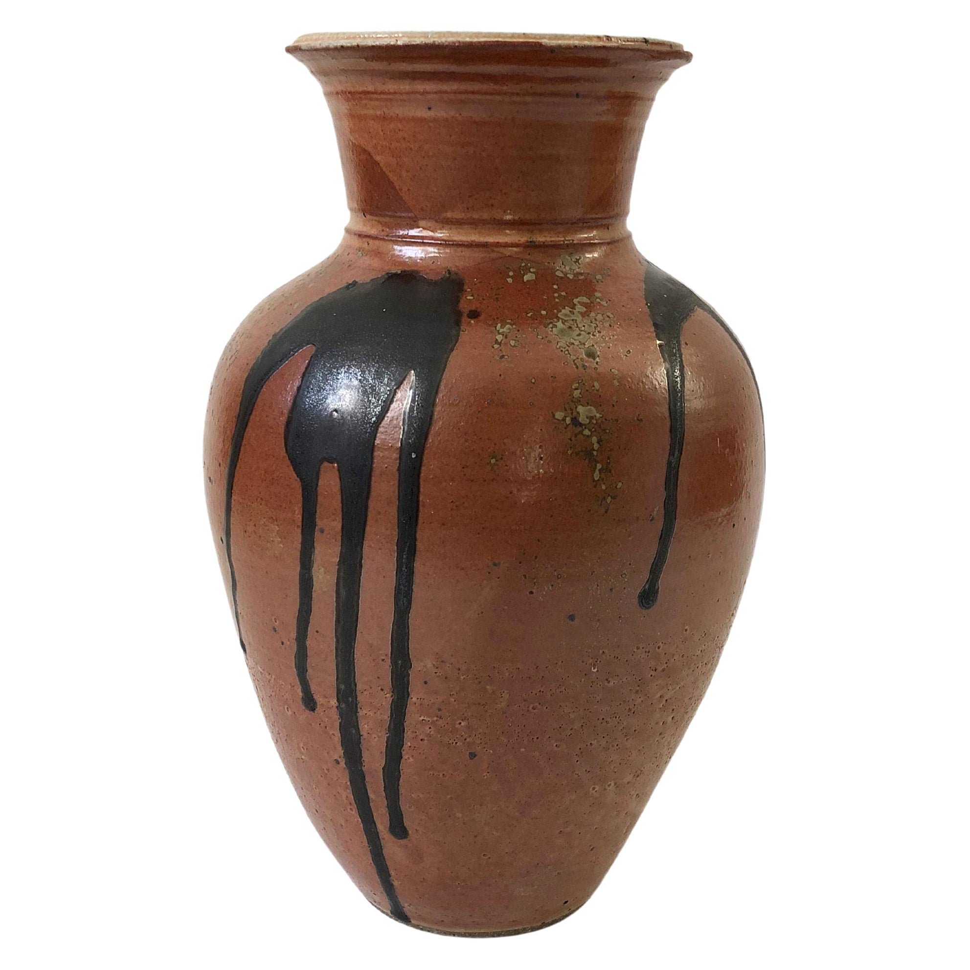 Glazed Terra Cotta Gecko Art Pottery Vase For Sale at 1stDibs