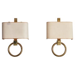 Pair of Polished Brass Sconces