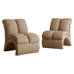 Pair of Upholstered Arch Lounge Chairs