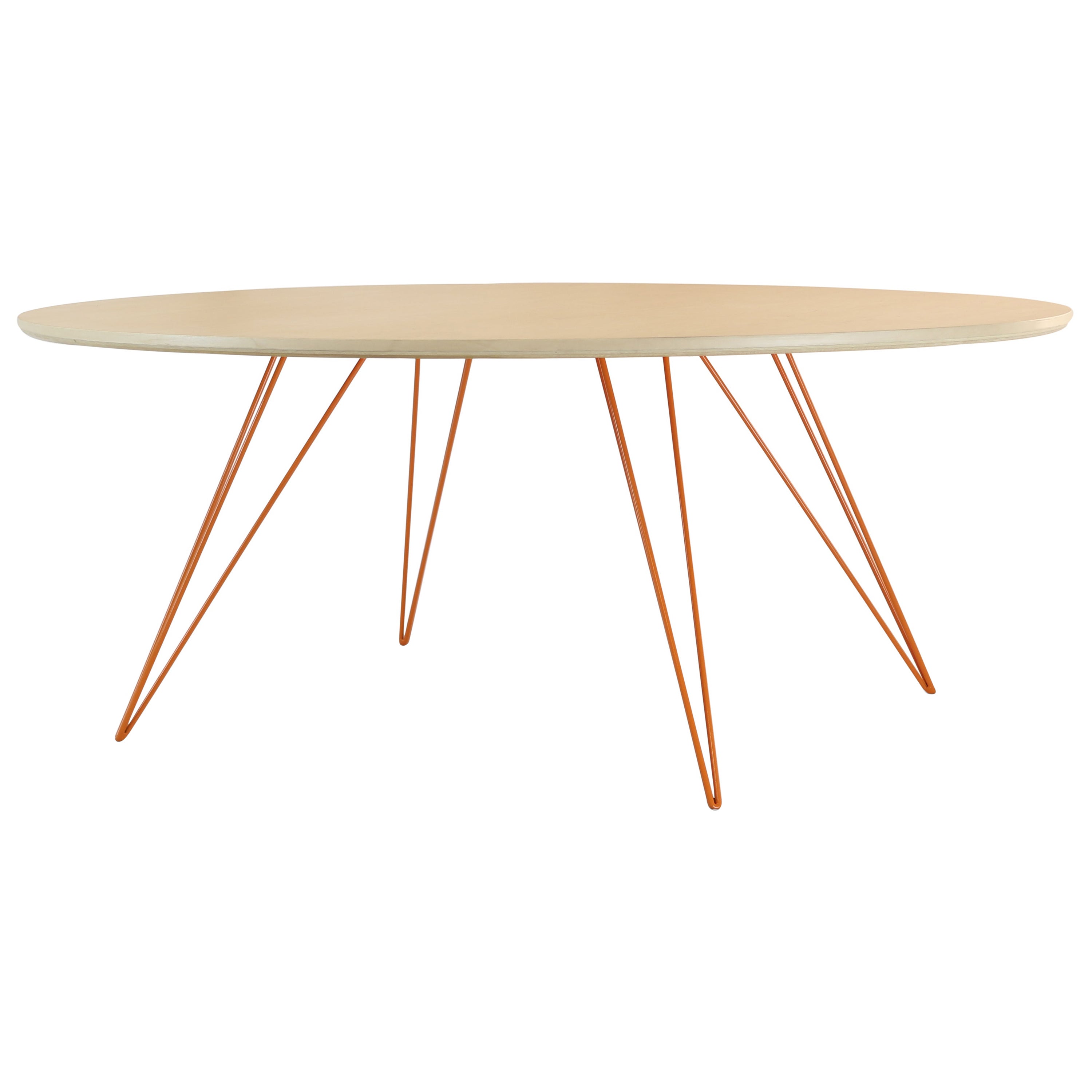 Williams Hairpin Coffee Table Oval Maple Orange For Sale