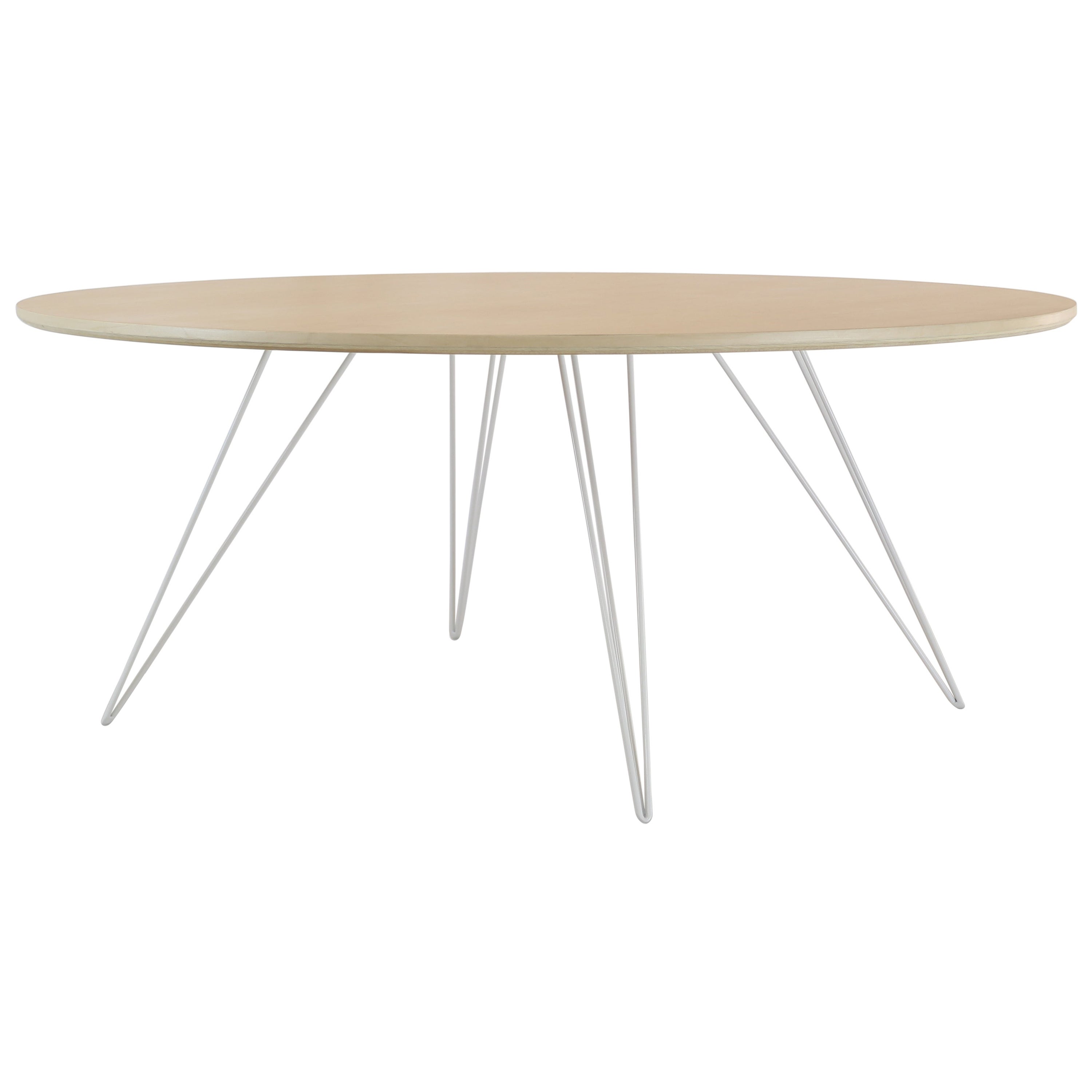 Williams Hairpin Coffee Table Oval Maple White For Sale