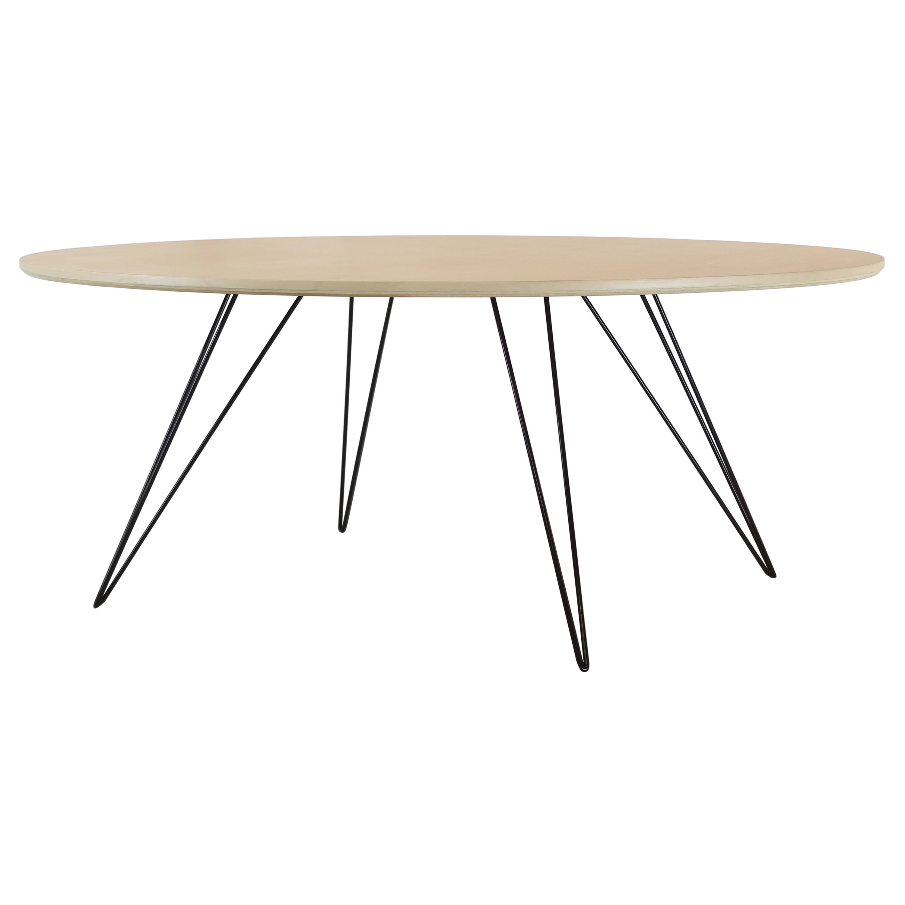 Williams Hairpin Coffee Table Oval Maple Black For Sale